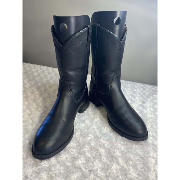 Ariat Black Leather Boots Heritage Roper Style 35501 Size Men’s 8.5 D - Picture 3 of 16